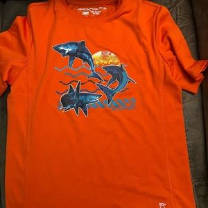 Boys size L (14/16) Orange Rash Guard